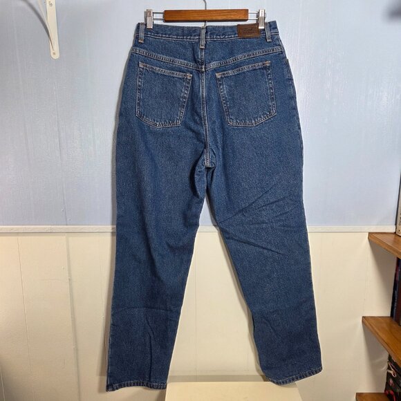 Vintage L.L. Bean 14 Medium Wash Denim Blue Lined Relaxed Fit Straight Leg Jeans - Picture 6 of 12